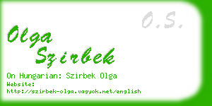 olga szirbek business card